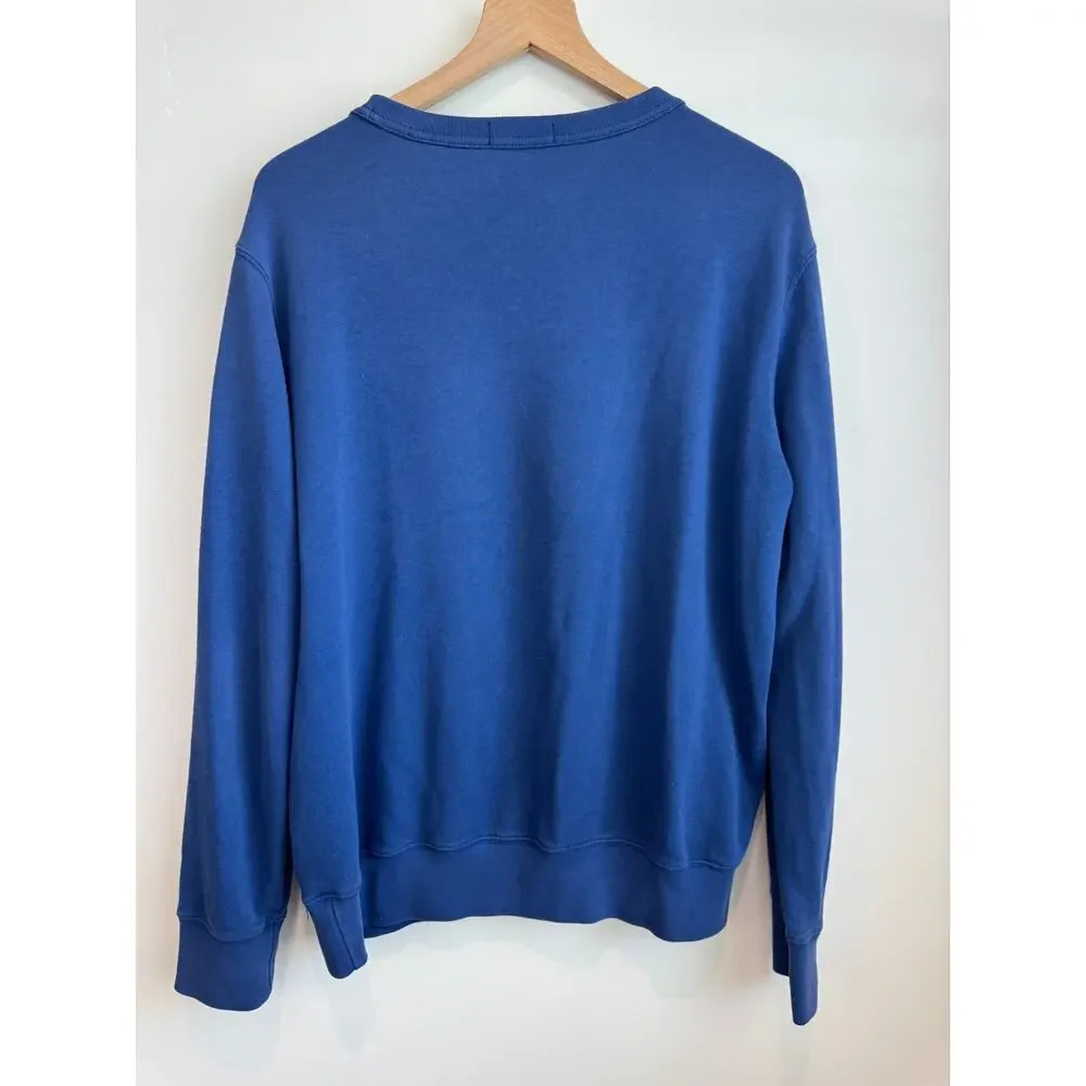 Polo Ralph Lauren Men's Blue Crewneck Sweatshirt Red Pony Size Large